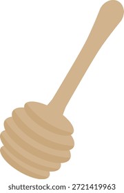 Ilustración vectorial del palillo de la cuchara de la miel con diseño plano simple