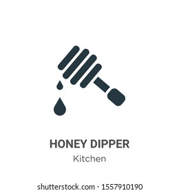 Honey dipper vector icon on white background. Flat vector honey dipper icon symbol sign from modern kitchen collection for mobile concept and web apps design.