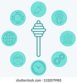 Honey dipper vector icon sign symbol