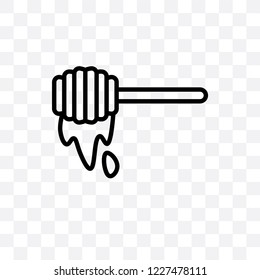 honey dipper vector linear icon isolated on transparent background, honey dipper transparency concept can be used for web and mobile