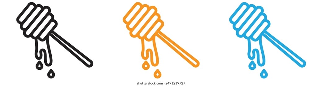 honey dipper vector logo set collection for web app ui
