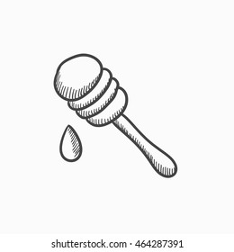 Honey dipper vector sketch icon isolated on background. Hand drawn Honey dipper icon. Honey dipper sketch icon for infographic, website or app.