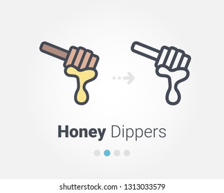 honey dippers vector icon