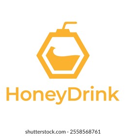 honey drink flat minimalist logo design
