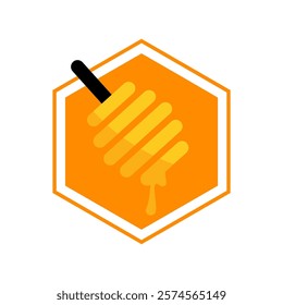 honey drip logo simple hexagonal 