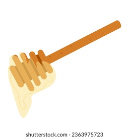 Honey dripping from honey dipper stick.