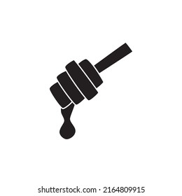 honey dripping, honey drizzler icon in black flat glyph, filled style isolated on white background