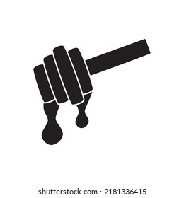 honey dripping, honey drizzler icon in black flat glyph, filled style isolated on white background