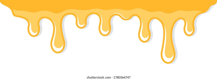 Honey dripping. Golden yellow realistic syrup. Liquid melt illustration Splashes oil vector template. Vector illustration 