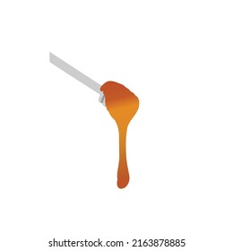 honey dripping on the handle vector illustration