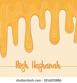 Honey dripping in a rosh Hashanah celebration poster. - Vector