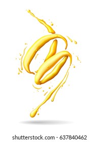 Honey dripping and twist, illustration design.
