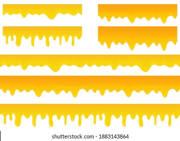 Ilustración de diseño vectorial de goteo de miel aislada en fondo blanco