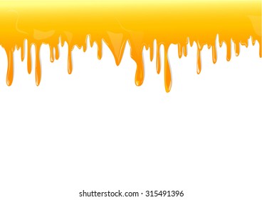 Honey drop background on white paper vector illustration