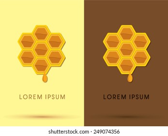 Honey drop from bee honeycombs ,logo, symbol, icon, graphic, vector.