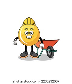 honey drop cartoon as a contractor , character design