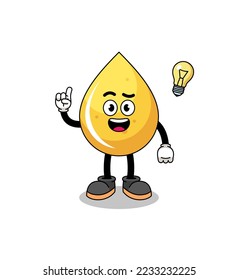 honey drop cartoon with get an idea pose , character design