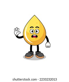 honey drop cartoon illustration doing stop hand , character design