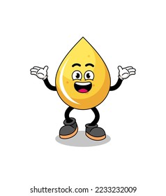 honey drop cartoon searching with happy gesture , character design