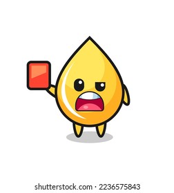 honey drop cute mascot as referee giving a red card , cute style design for t shirt, sticker, logo element
