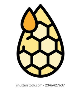 Honey drop icon outline vector. Bee nectar. Syrup liquid color flat