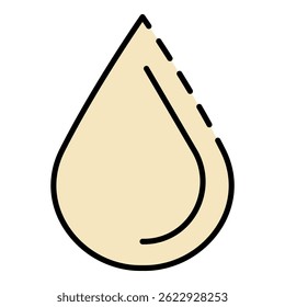 Honey drop icon. Outline honey drop vector icon color flat isolated on white
