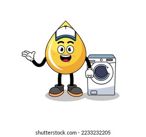 honey drop illustration as a laundry man , character design