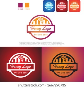 Honey Drop Logo.Colorful honey drop logo design icon symbol