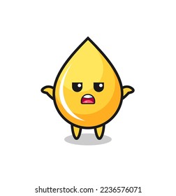 honey drop mascot character saying I do not know , cute style design for t shirt, sticker, logo element