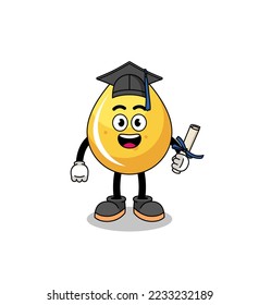 honey drop mascot with graduation pose , character design