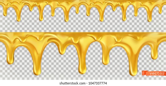 Honey drop seamless. 3d realistic vector