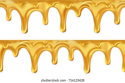 Le miel tombe harmonieux. Ensemble d'images vectorielles 3d