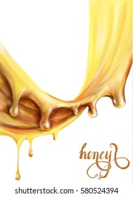 Honey, droplets, drain, picture, vector