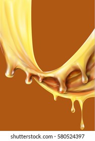 Honey, droplets, drain, picture, vector
