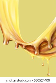 Honey, droplets, drain, picture, vector