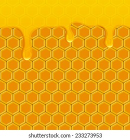 honey drops honeycomb background - vector illustration. eps 10