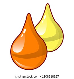 Honey drops icon. Cartoon of honey drops vector icon for web design isolated on white background