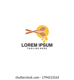 Honey And Drops Logo Vector Icon Illustration