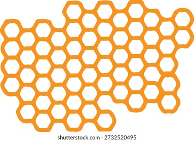 Extracción de miel del marco de la colmena con el icono de goteo de las células del panal aislado en el fondo blanco, ilustración