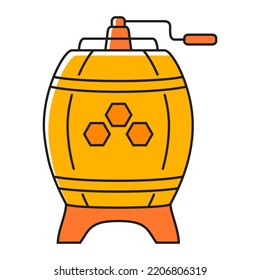 Honey extractor icon. Apiculture thin line barrel.Outline vector illustration. Isolated on white background.