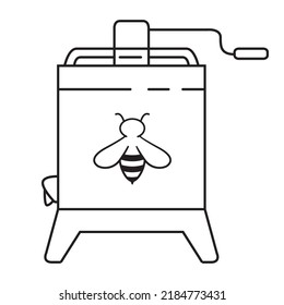 Honey extractor icon. Mechanical device for honey.Outline vector illustration. Isolated on white background.