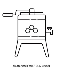 Honey extractor icon. Mechanical device for honey.Outline vector illustration. Isolated on white background.
