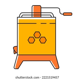 Honey extractor icon. Mechanical device for honey.Outline vector illustration. Isolated on white background.