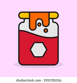 Honey filled icon. Honey on jar icon