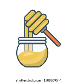 honey flat color line icon 
