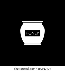 Honey Flat Icon On Black Background
