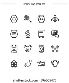Honey flat icon set. Collection of high quality outline symbols for web design, mobile app. Honey vector thin line icons or logo.