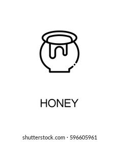 Honey flat icon. Single high quality outline symbol of breakfast for web design or mobile app. Thin line signs of for design logo, visit card, etc. Outline pictogram of honey