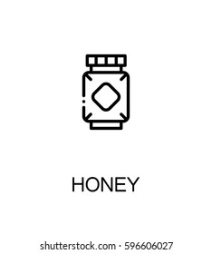 Honey flat icon. Single high quality outline symbol of breakfast for web design or mobile app. Thin line signs of for design logo, visit card, etc. Outline pictogram of honey