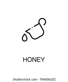 Honey flat icon. Single high quality outline symbol of breakfast for web design or mobile app. Thin line signs of for design logo, visit card, etc. Outline pictogram of honey